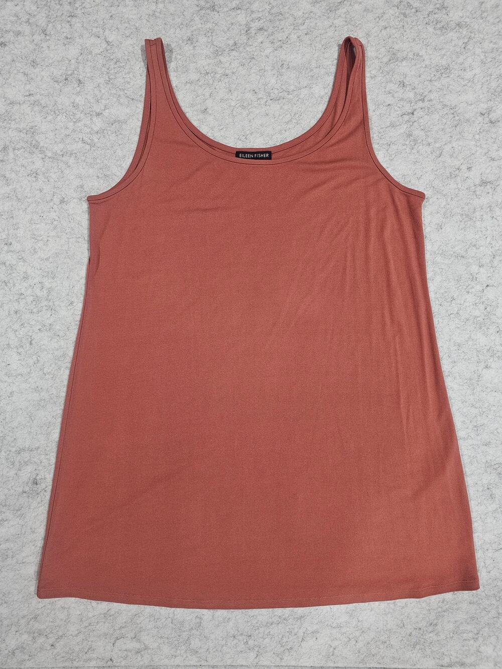 Eileen Fisher 100% Silk Top, Stretch Silk Jersey,Long Tank Top, Sz S Retail $148